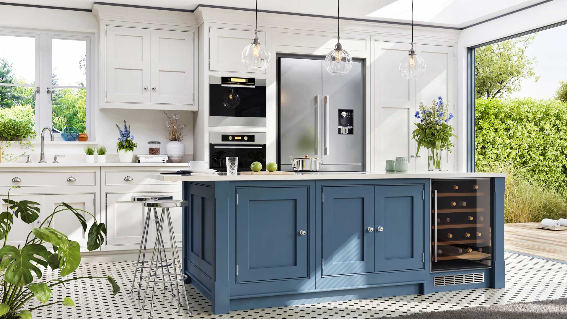 Kitchen with large window letting in lots of natural light